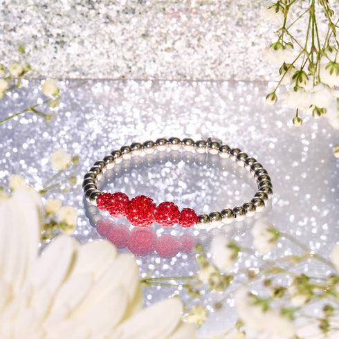 Bracelet Kikiballa à paillettes cerises | Cascade de cristaux